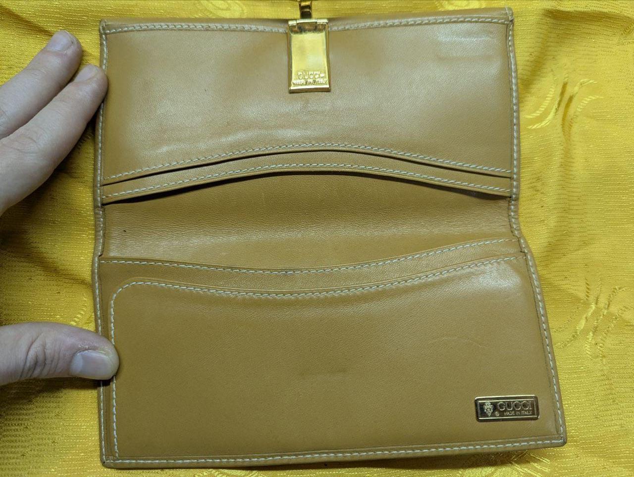 Vintage Pre-Owned Gucci Wallet 1980s GG Monogram Authentic Designer Luxury Wallet Rare Collectible Very Good Condition