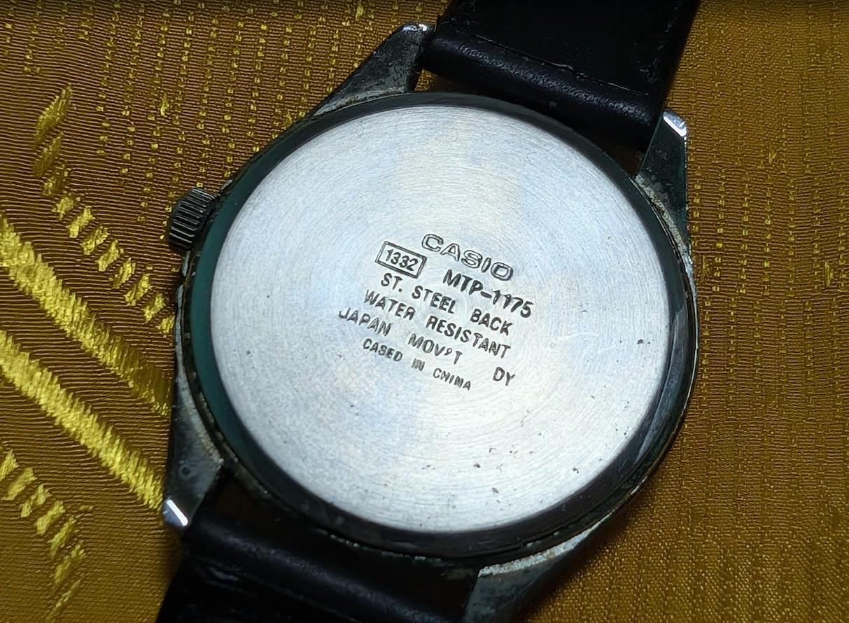Vintage Pre-Owned Casio MTP-1175 Quartz Watch White Dial Date 37mm Case Working Video Maruman Leather Strap Classic Dress Japan Movt