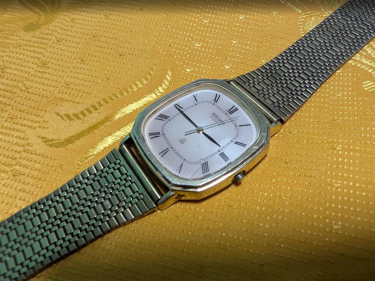 Vintage Pre-Owned Seiko Quartz 6431-5030 Tank Style Watch 30mm New Battery Working