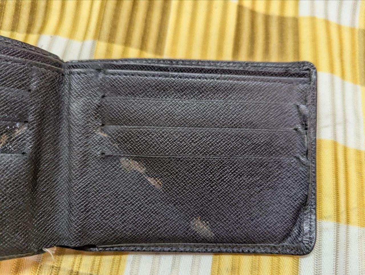 Louis Vuitton Leather Bifold Wallet Black Compact Mens Wallet Designer Wallet Pre Owned Authentic Made in France