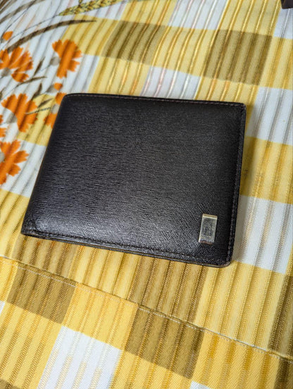 Vintage Pre-Owned Dunhill Sidecar Bifold Wallet FP3070E Dark Brown Leather Wallet Mens Wallet With Box Authentic