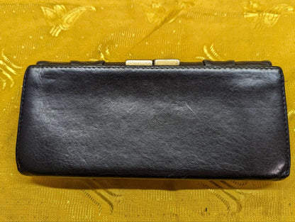 Pre-Owned BARDOT ROSE Long Wallet Black Leather Mens Authentic with box