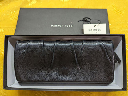 Pre-Owned BARDOT ROSE Long Wallet Black Leather Mens Authentic with box