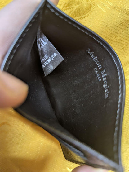 Pre-Owned Maison Margiela Leather Cardholder Wallet Black