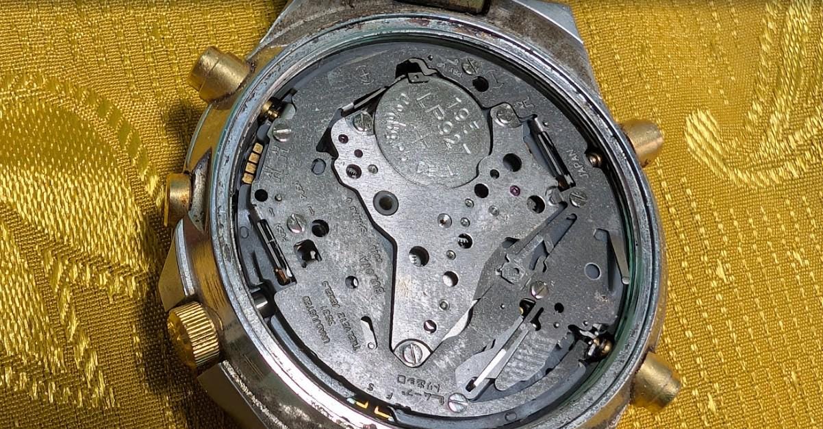 RARE Vintage Pre-Owned Bulova Quartz Chronograph Alarm Cal 3531 12 Jewels Japan 40mm Watch New Battery Working Video