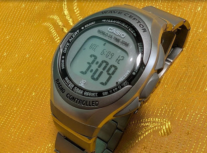 Vintage Pre-Owned Casio Wave Ceptor WV-50HJ 2408 Digital Watch 40mm Radio Controlled Excellent Condition