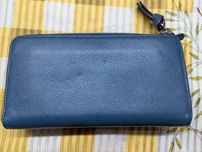 Vintage Pre-Owned Chloe Long Leather Wallet Blue Authentic Designer