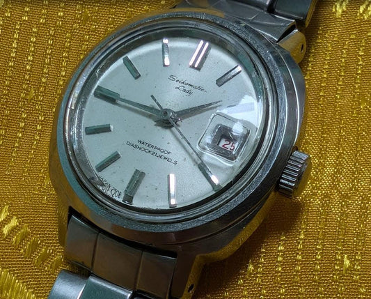 Vintage Pre-Owned Seiko Seikomatic Lady 2505-7030 Automatic Watch 25mm Original Seiko Bracelet 21 Jewels Date Working Video Japan