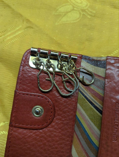 Pre-Owned Paul Smith leather key and coin case , Red