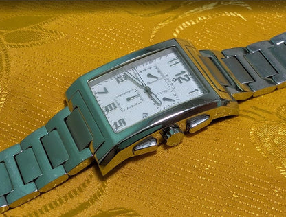 Vintage Pre-Owned Furbo Design F5001 Chronograph Tank 33mm Original Bracelet New Battery Working
