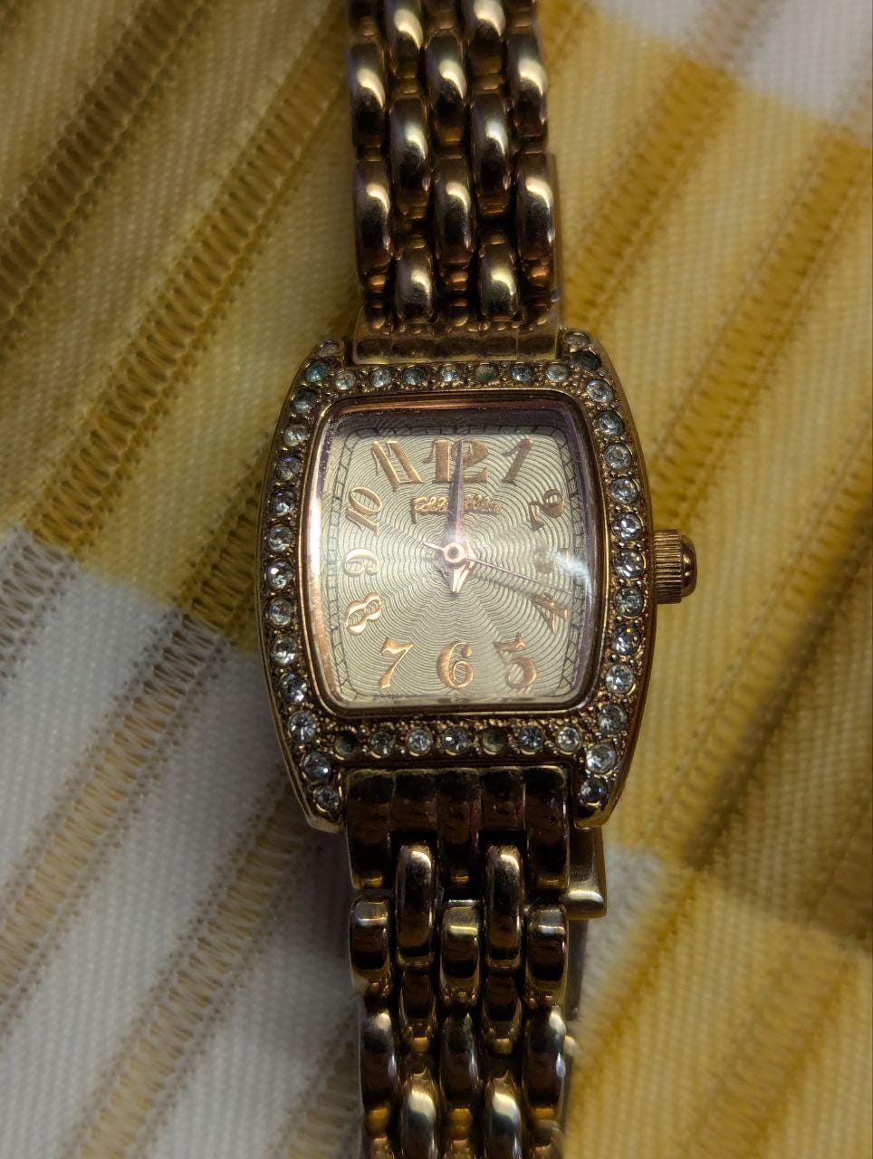 Pre-Owned Folli Follie Womens Watch WF5R142BP Rose Gold Crystal Bezel Bracelet Watch With Box