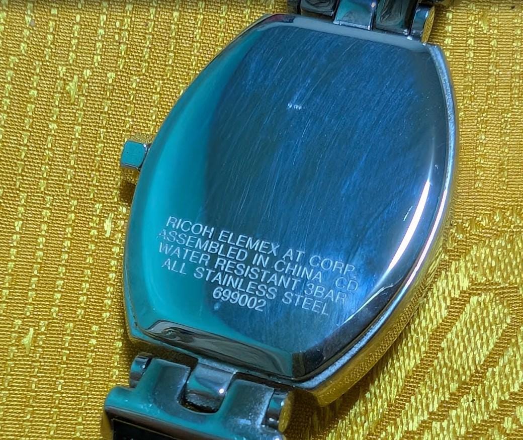 Vintage Pre-Owned RICOH ELEMEX Monperier Solar Energy 699002 Ladies Watch MOP Dial Working