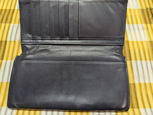 Paul Smith Long Bifold Leather Wallet Black Vintage Pre-Owned