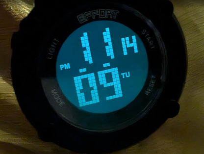 Pre-Owned Effort Digital Sport Watch 47mm Case LED Backlight Working New Battery Large Display Quartz Wristwatch Watch Head Only