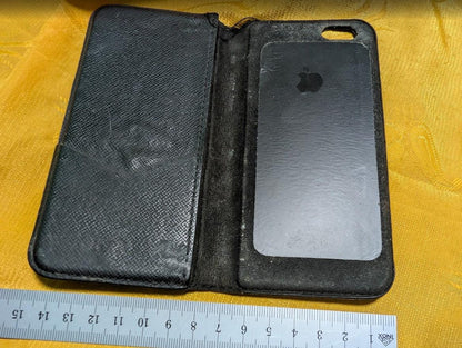 Louis Vuitton Vintage Pre-Owned iPhone Case Black Leather Damier Rare LV Phone Cover France