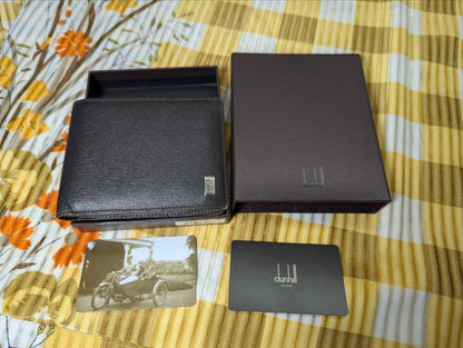 Vintage Pre-Owned Dunhill Sidecar Bifold Wallet FP3070E Dark Brown Leather Wallet Mens Wallet With Box Authentic