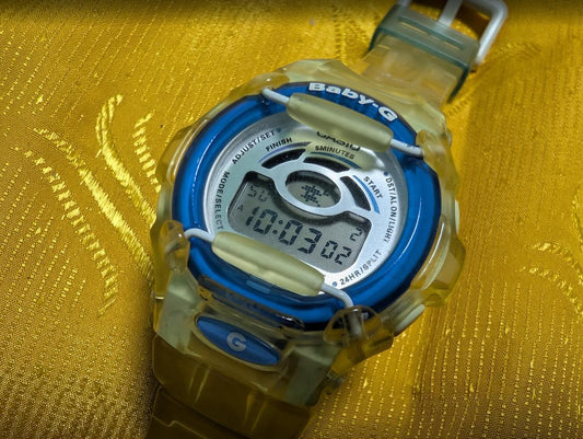 Rare. Vintage Pre-Owned Casio Baby G BGR240 Clear Jelly 2000s Y2K Digital Shock Resist 20Bar Water Resistant Retro Women's Sports Watch.New battery