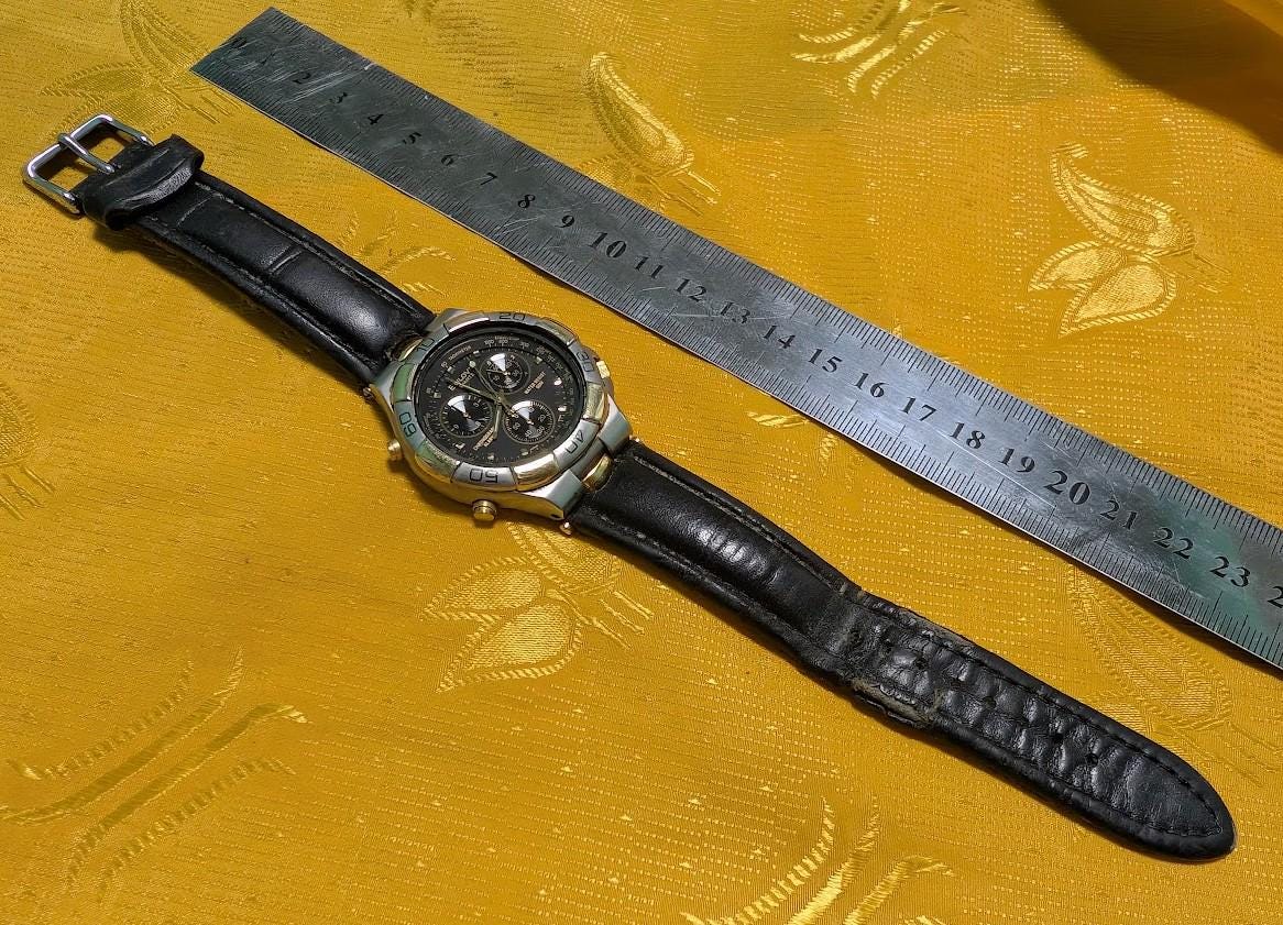 RARE Vintage Pre-Owned Bulova Quartz Chronograph Alarm Cal 3531 12 Jewels Japan 40mm Watch New Battery Working Video
