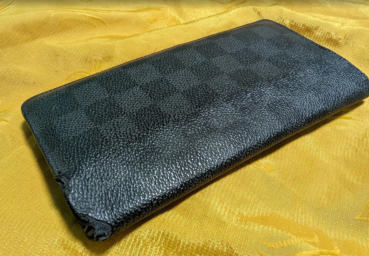 Louis Vuitton Vintage Pre-Owned Long Wallet Black Leather Paris France Rare Classic Luxury Organizer