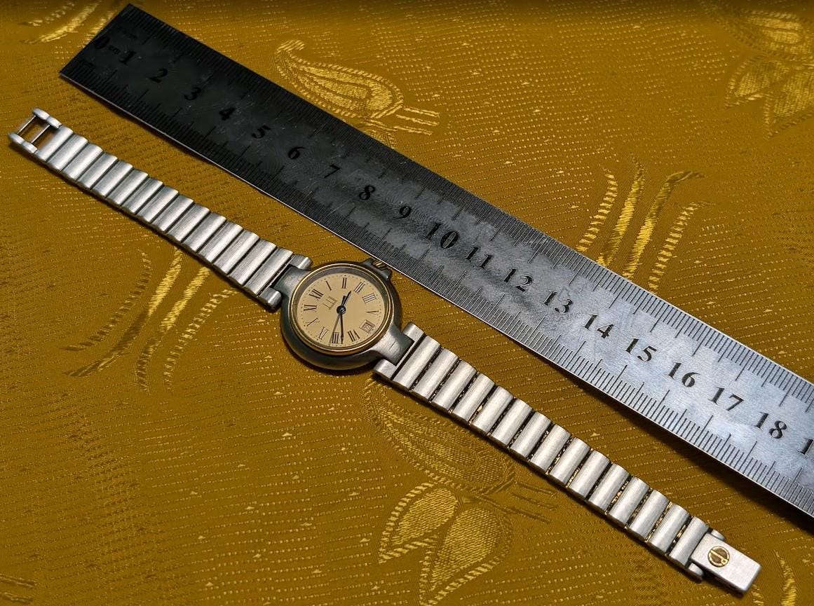 Vintage Pre-Owned Dunhill Millennium Quartz Swiss Made Watch 28mm Date Original Bracelet Working Luxury Watch