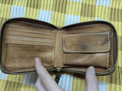 Vintage Pre-Owned DEGNER Basket Wallet with Zip , Squarefeet