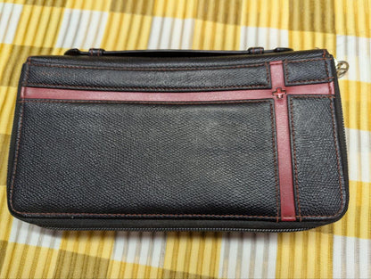 Pre-Owned Castelbajac Long big Wallet - with organizer and double zipp Black Leather