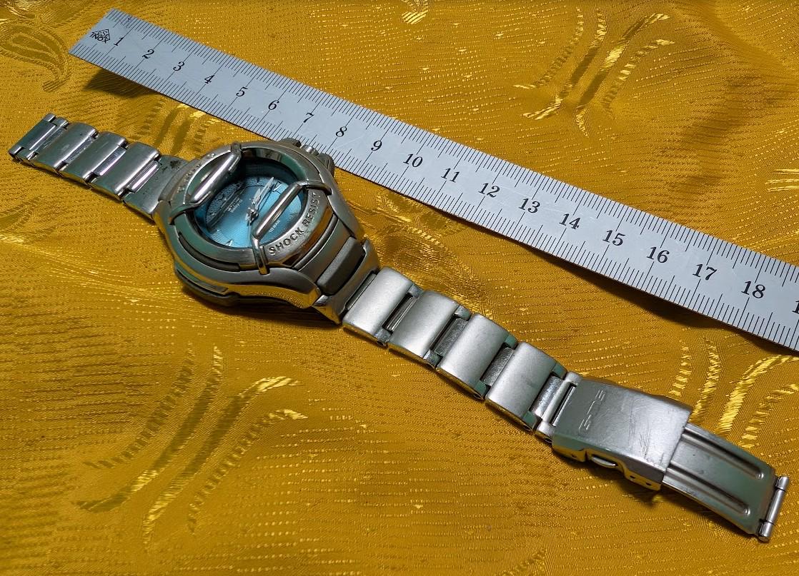 casio baby-g msg-504 vintage Pre-Owned watch blue dial shock resist y2k japan rare womens sport watch .New battery