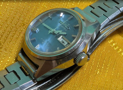 Vintage Pre-Owned Seiko Automatic 2706-0170 Ladies Watch 21 Jewels Blue Dial Original Bracelet 24mm Day Date Working Japan