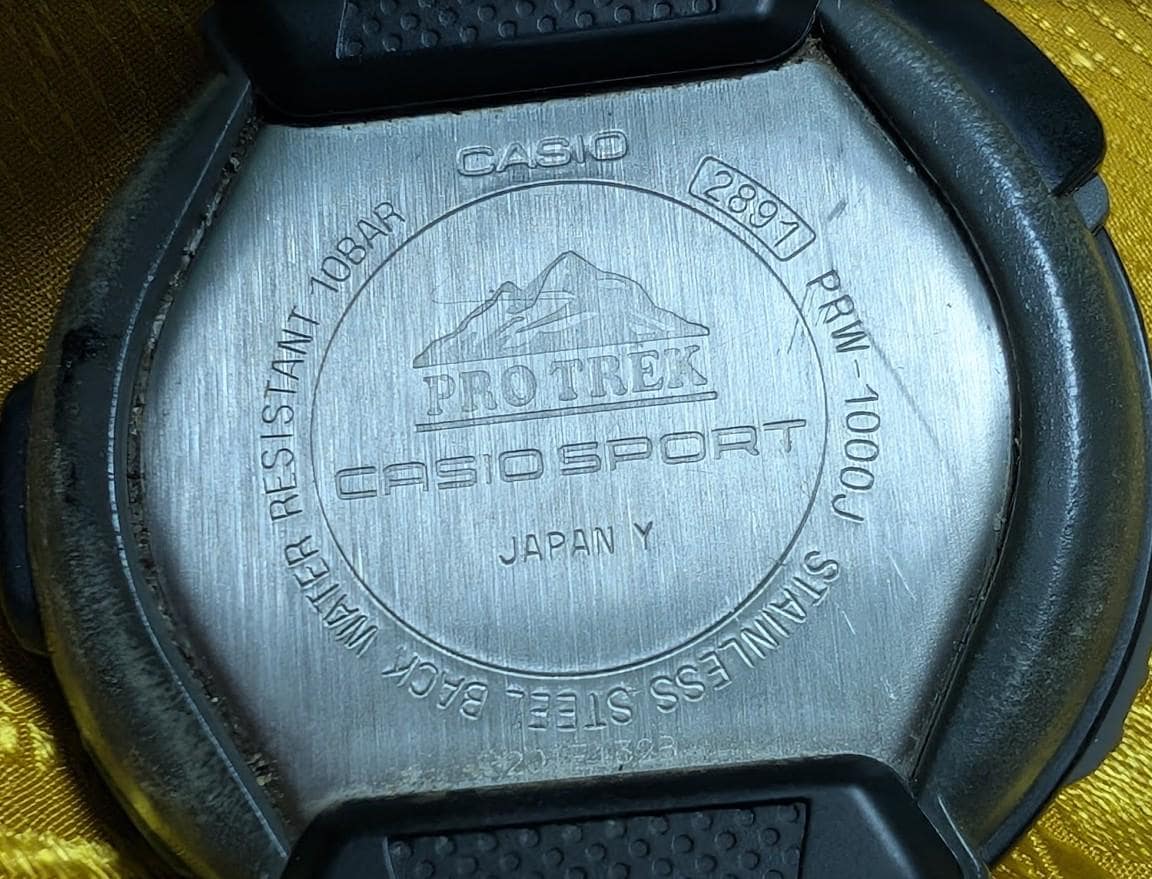 Pre-Owned Casio Pro Trek PRW-1000J Tough Solar Triple Sensor Multi Band 5 Japan Digital Outdoor Watch 50mm Working Rare