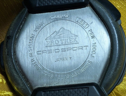 Pre-Owned Casio Pro Trek PRW-1000J Tough Solar Triple Sensor Multi Band 5 Japan Digital Outdoor Watch 50mm Working Rare