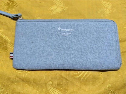 Pre-Owned Authentic Le Coq Sportif Long Wallet, Slim and Lightweight, with L-Zip