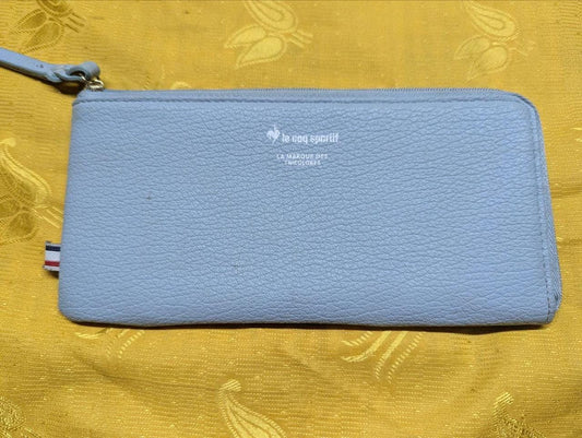 Pre-Owned Authentic Le Coq Sportif Long Wallet, Slim and Lightweight, with L-Zip