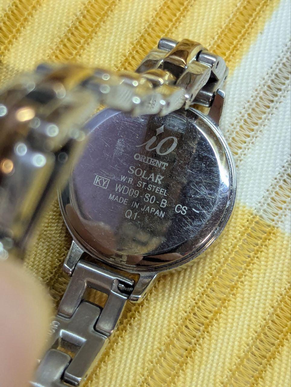 Pre-Owned Orient IO Solar Womens Watch Two Tone Stainless Steel Bracelet Crystal Dial Japan Made Working Condition
