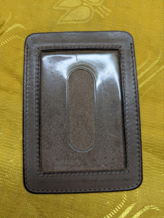 Pre-Owned IL BISONTE Men's Brown Leather Pass Case/Card Case