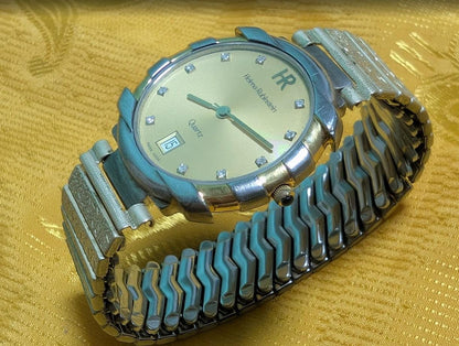 RARE Helena Rubinstein Ref 1018 Vintage Pre-Owned Quartz Watch 32mm Expansion Bracelet For Parts Repair Swiss Made
