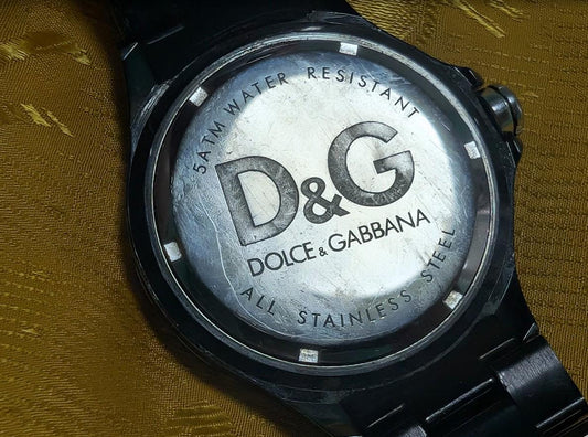 Vintage Pre-Owned Dolce - Gabbana D&G Oversize 47mm Men's Watch Black Dial Original Working Video Statement Design Rare