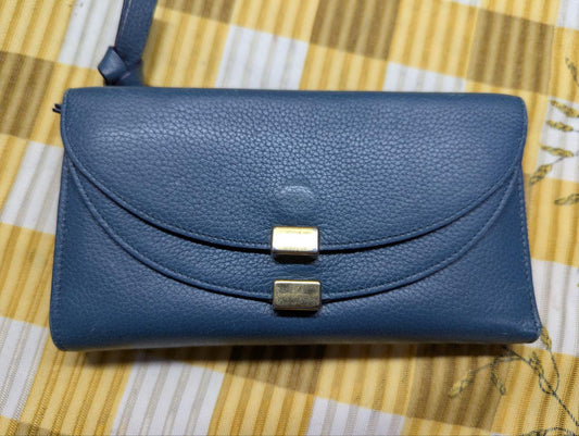 Vintage Pre-Owned Chloe Long Leather Wallet Blue Authentic Designer