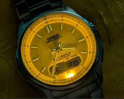 Casio Wave Ceptor WVA-M630 Multiband 6 Tough Solar Watch 40mm Silver Dial Vintage Pre-Owned JDM Men's Watch