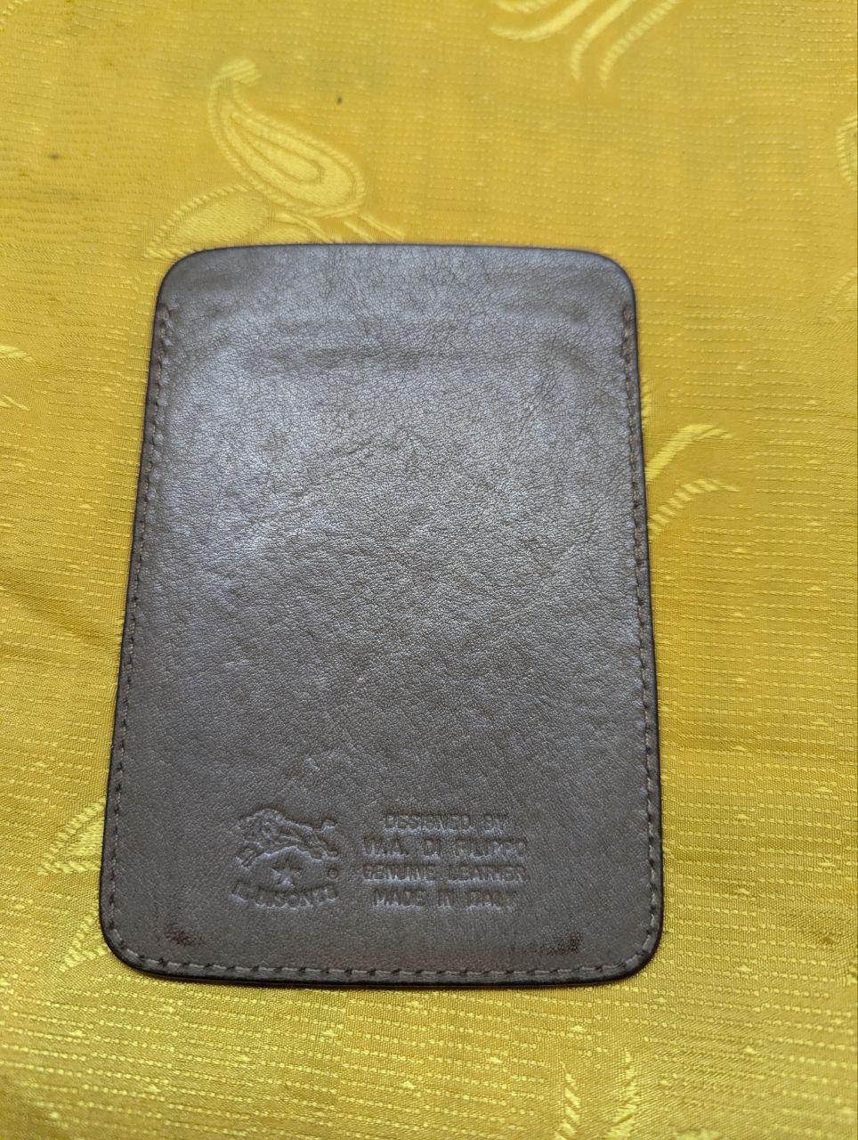 Pre-Owned IL BISONTE Men's Brown Leather Pass Case/Card Case