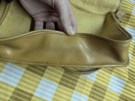 Authentic Vintage Pre-Owned Salvatore Ferragamo Canvas & Leather Shoulder Bag • Made in Italy • Classic Crossbody Purse
