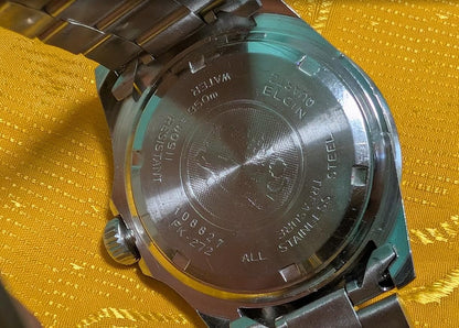 Vintage Pre-Owned Elgin Treasure Diver FK-272 Swiss Quartz Watch 350M Diver Screw Down Crown Jewel Movement 40mm Rare.New battery.