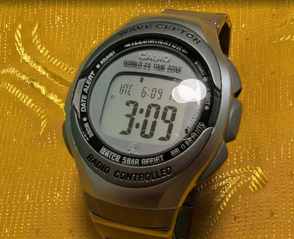 Vintage Pre-Owned Casio Wave Ceptor WV-50HJ 2408 Digital Watch 40mm Radio Controlled Excellent Condition