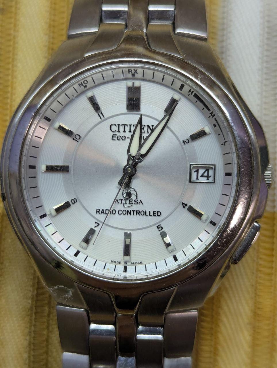 Vintage Pre-Owned Rare Citizen Attesa H410-T007627 Eco-Drive Duratect Titanium JDM Radio Controlled Watch