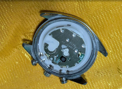 Vintage Pre-Owned Citizen Quartz World Chronograph Blue Angels Style 43mm Watch New Battery Running Black Dial Pilot Design Rare