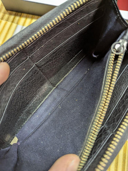 Pre-Owned TOMMY HILFIGER Black Zipper Wallet with BOX