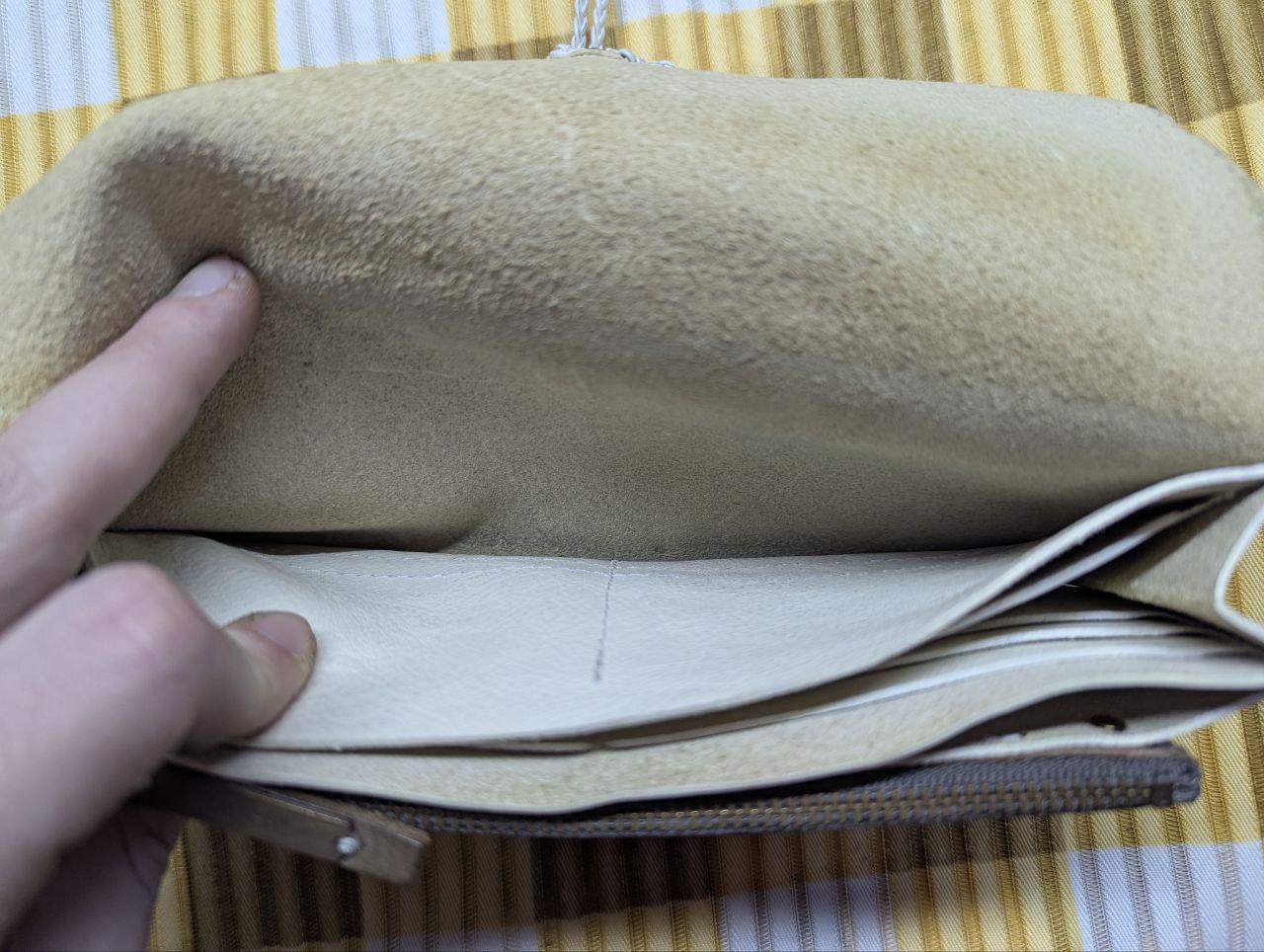 Handmade Lumiere Leather Long Wallet Ivory Brown Minimalist Wallet Genuine Leather Womens Wallet Pre Owned Artisan Made