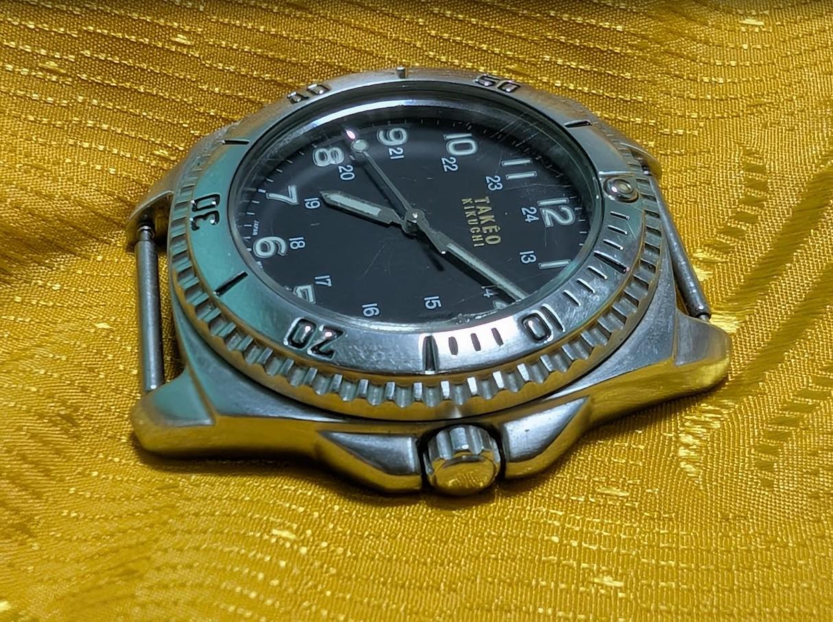Takeo Kikuchi Vintage Pre-Owned Diver Watch 38mm Black Dial 200M TK 2017 Parts Repair Rare