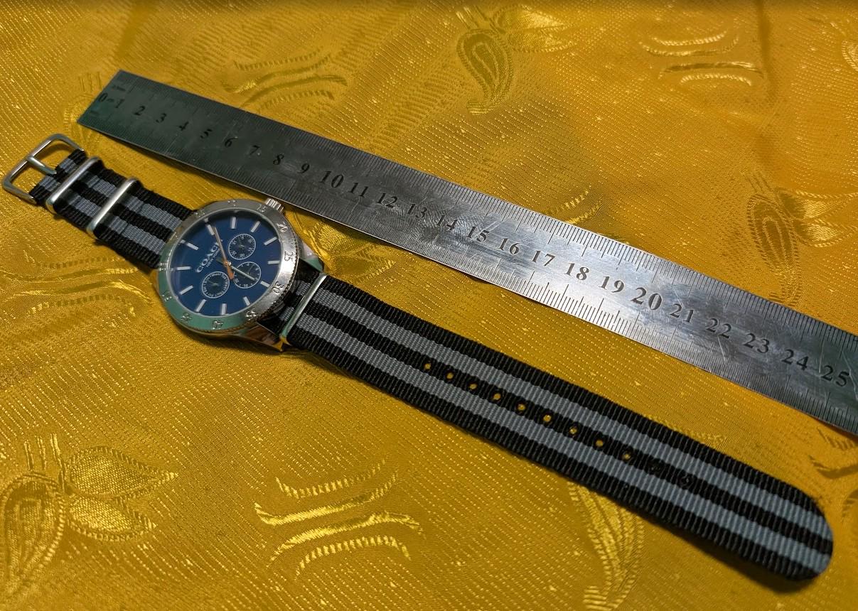 Coach New York Quartz 45mm Blue Dial Stainless Steel Watch New Battery NATO Strap Excellent Vintage Pre-Owned Condition Working Video