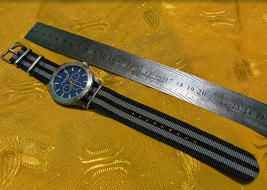 Coach New York Quartz 45mm Blue Dial Stainless Steel Watch New Battery NATO Strap Excellent Vintage Pre-Owned Condition Working Video