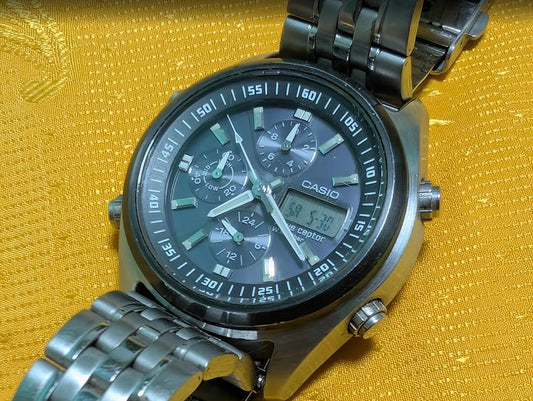 Vintage Pre-Owned Casio Wave Ceptor WVQ-500 Tough Solar Radio Controlled Watch Japan